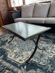 Bronze Metal And Tempered Glass Table