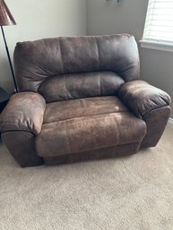 Oversized Brown Microsuede Electric Recliner