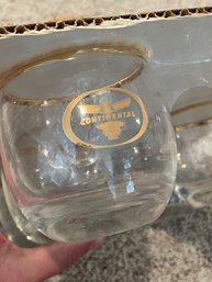 Vintage Continental Airlines Cocktail Glasses