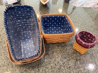 (3) Handmade Longaberger Baskets
