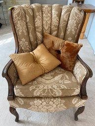 Mid-20th Century Chinoiserie Channel Back Wing Chair