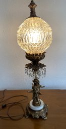 Vintage Glass And Brass Light