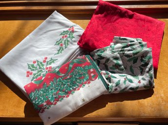 Four Christmas Tablecloths