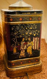 Vintage Frederick Cooper Asian Chinoiserie Tea Tin Table Lamp & Cirque De Soleil Dralion