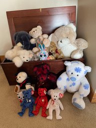 Wooden Chest Full Of Stuffed Friends