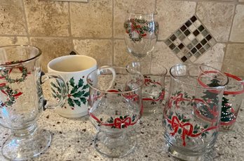 Assorted Christmas Glassware