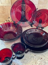 Cranberry Glassware Asst