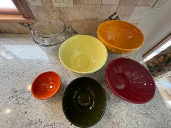 Nested Mixing Bowls And Two Stand Mixer Bowls