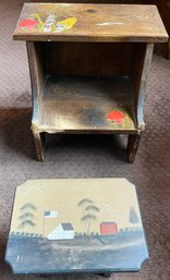 Two Wooden Painted Step Stools