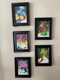 Set Of 5 Abstract Floral Water Colors