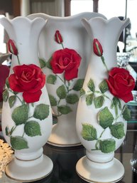 Norcrest Porcelain Rose Vases