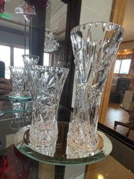 2 Crystal Bud Vases