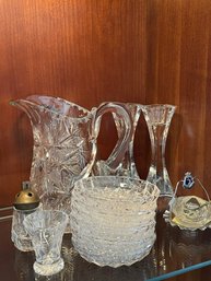Crystal Pitcher And Coasters