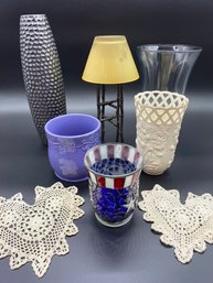Assorted Vases And Candle Holders