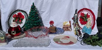 Assorted Christmas Platters And More