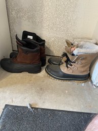 Two Pairs Of Winter Boots, Sorel And Khombu