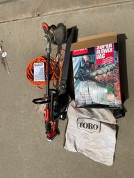Toro Leaf Blower And Black And Decker Weed Trimmer.