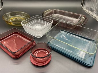 Assorted Pyrex And Anchor Baking Glassware Asst.