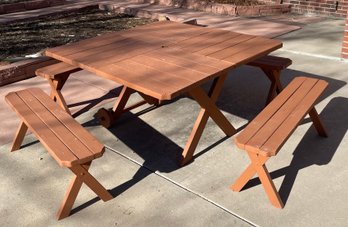 Classic Square Wooden Picnic Table