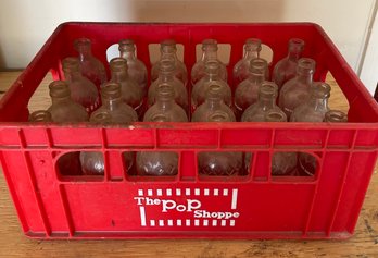 Vintage Pop Shoppe Bottles In Crate