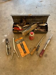 Handy Metal Tool Box With Tools