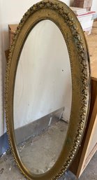 Oval Mirror With Gold Border