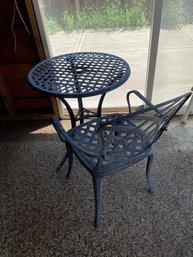 Metal Table And Matching Chair