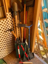 Garden Tools And Large Wooden Box