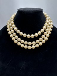 (3) Faux Pearl Necklaces