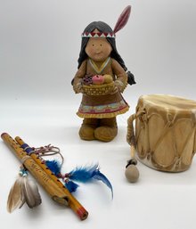 Native American Drum And Flutes