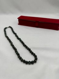 20 Inch Beaded Jade Necklace