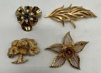 Assorted Gold Colored Brooches
