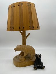 Carved Bear Lamp