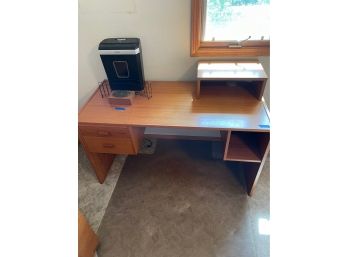 Wooden Desk & File Cabinet