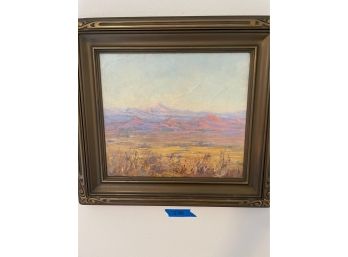 Framed Oil Painting Of Mountains