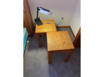 Pair Of Nightstands And Lamp