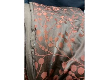 King Sized Comforter Set Rust & Brown Satin
