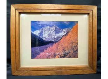2 Framed Pieces Of Art Maroon Bells And Rustic Barn Scene