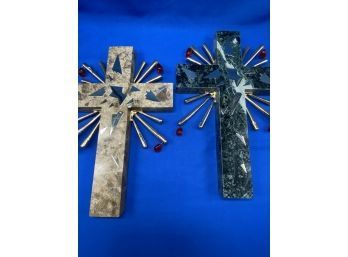 (2) Marble Crosses