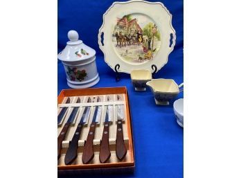 Assorted Tablewares, Including Royal Winton Handpainted Set And Aynsley  Bone China