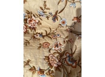 Custom Made King Size Bedspread With Floral Pattern
