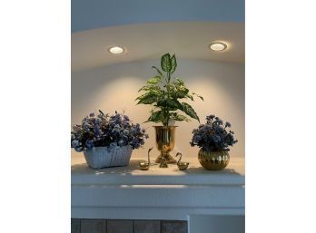 Brass Accessories And Faux Plants