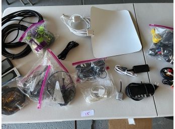 HDTV Antenna, Assorted Cables And Chargers