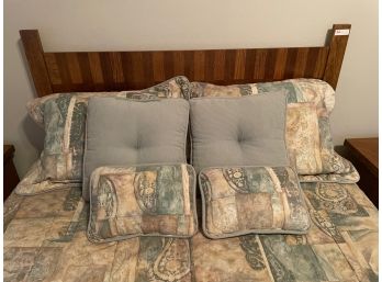Lane Mid-Century Modern Queen Bed Headboard And Linens