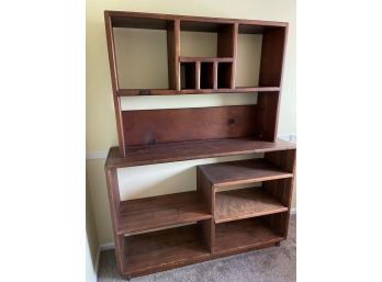 Oiled Solid Wood Wall Unit - 2 Pieces Stacked