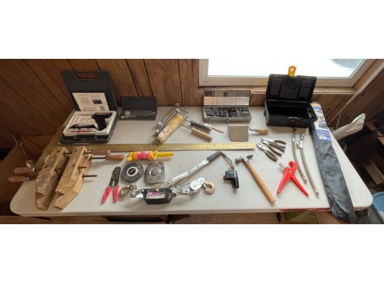 Wooden Clamps, Large Drill Bits, Soldering Gun And More