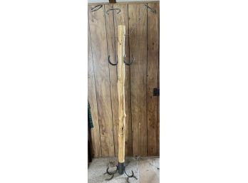 Wooden And Horseshoe Coat Rack And Wall Hangers