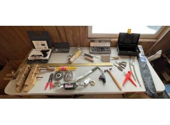 Wooden Clamps, Large Drill Bits, Soldering Gun And More