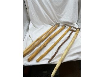 (6) Hand Crafted Walking Sticks/canes Various Sizes