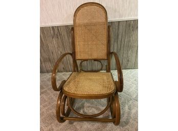 Wicker & Wood Rocking Chair